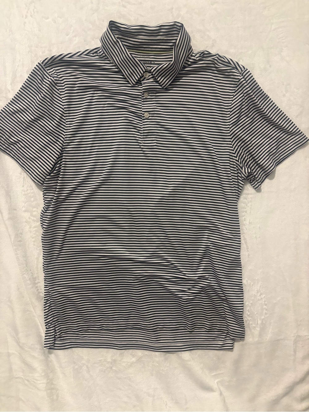J. Crew Navy & White Striped Polo